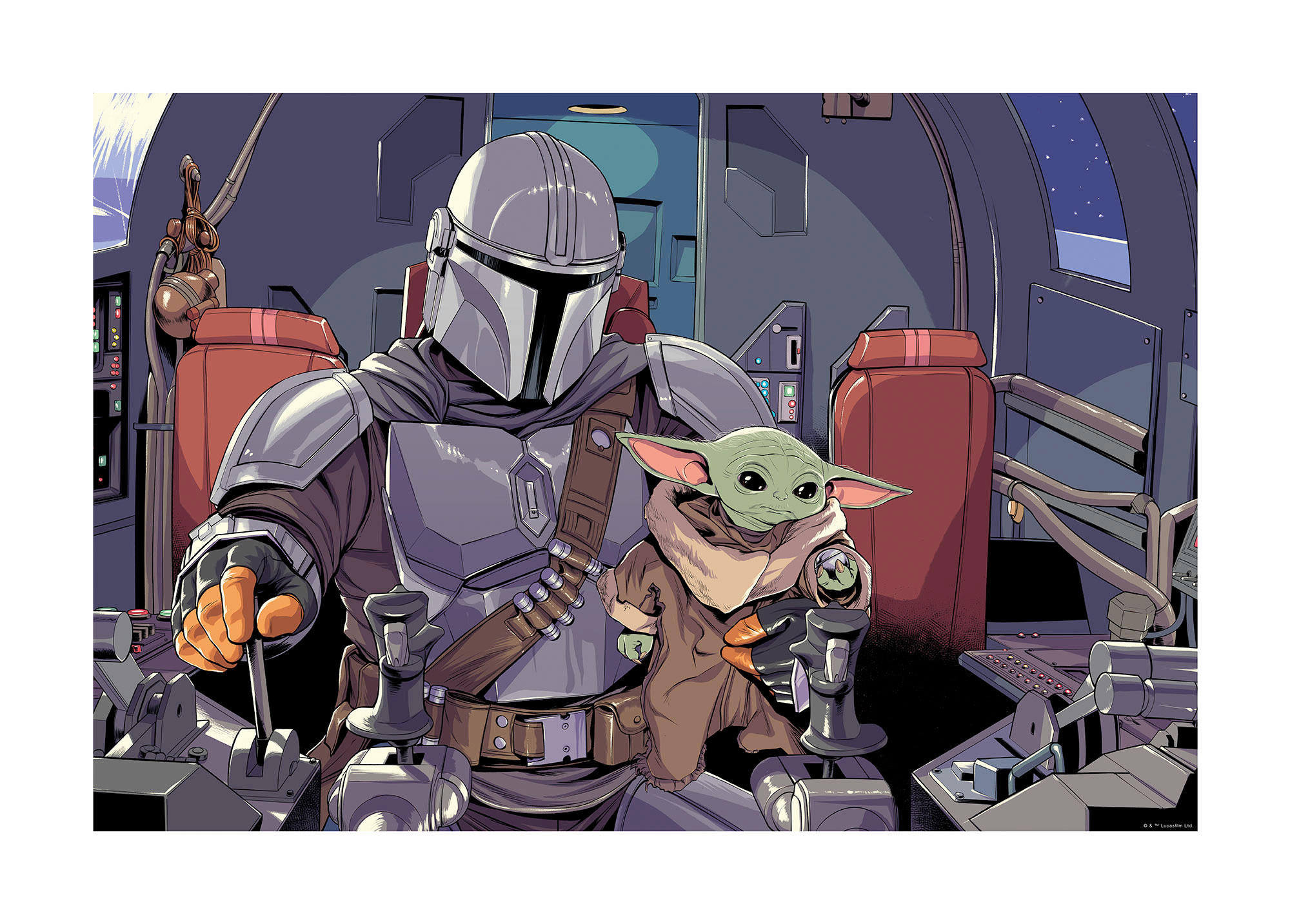 Komar Poster Mandalorian The Child Cockpit Disney B/L: ca. 70x50 cm günstig online kaufen