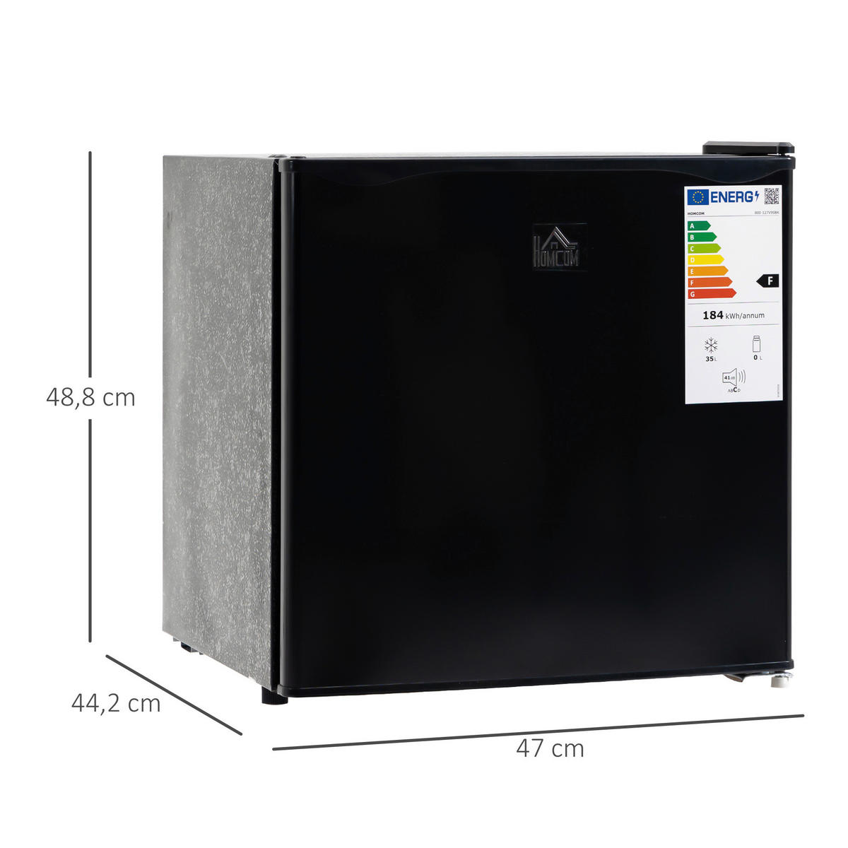 HOMCOM Mini-Gefrierschrank 800-127V90BK schwarz Polypropylen Edelstahl Kunststoff B/H/L: ca. 44,2x47x48,8 cm Mini-Gefrierschrank - schwarz (48,80/44,20/47,00cm) - HOMCOM
