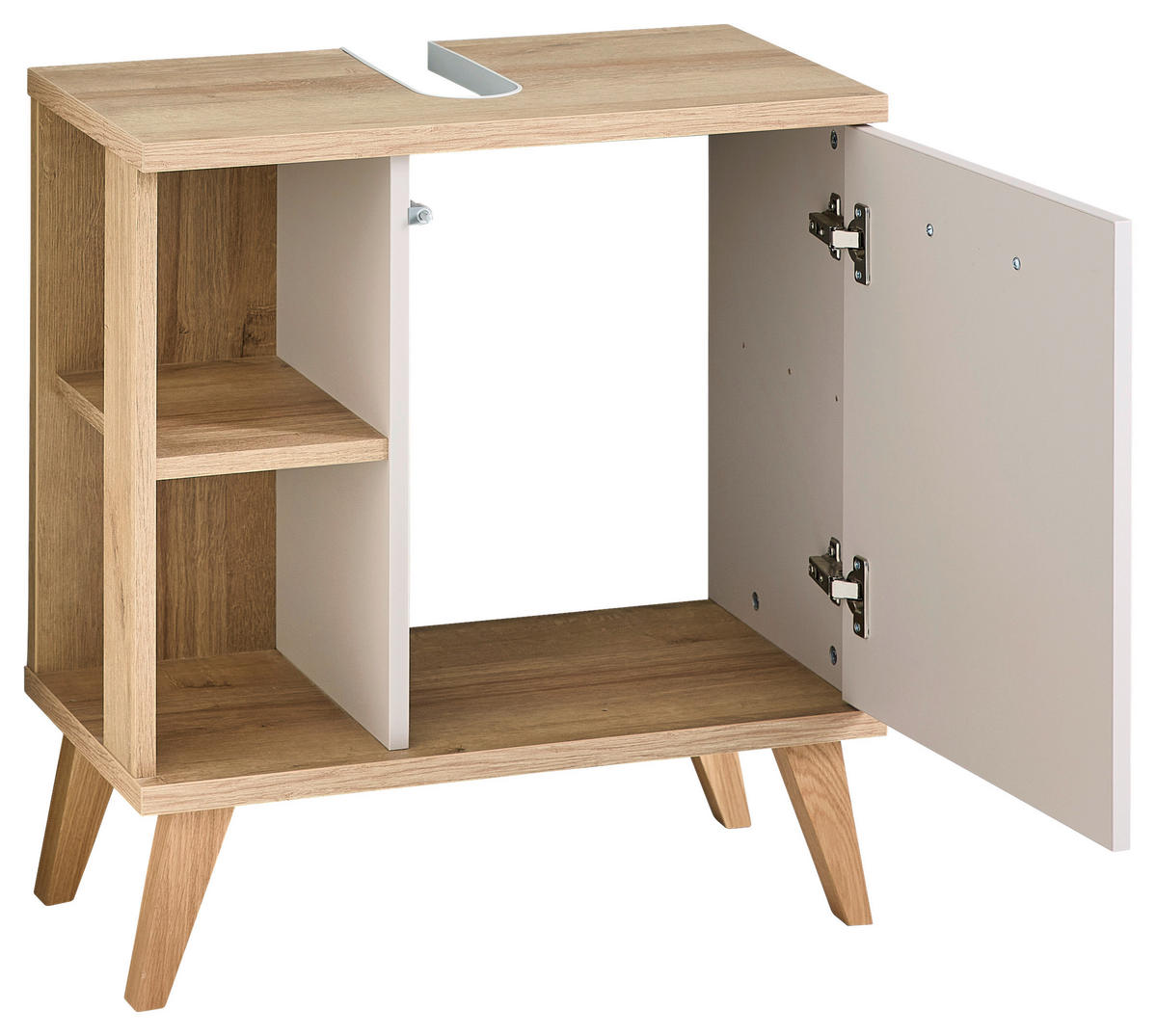 Waschbeckenunterschrank Quickset 966 Rivera Eiche Nachbildung creme B/H/T: ca. 60x65x33 cm Quickset 966 - creme/Rivera Eiche (60,00/65,00/33,00cm)