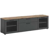 TV-Lowboard Niklas anthrazit Eiche Nox Oak Nachbildung B/H/T: ca. 185x52x40 cm Niklas - Eiche/anthrazit (185,00/52,00/40,00cm)