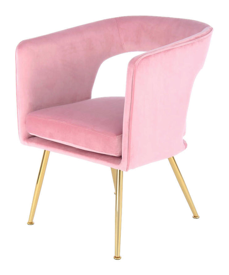 Stuhl Jolene 100 rosa Microfaser B/H/T: ca. 60x77x63 cm Jolene 100 - gold/rosa (60,00/77,00/63,00cm) - 360 Living