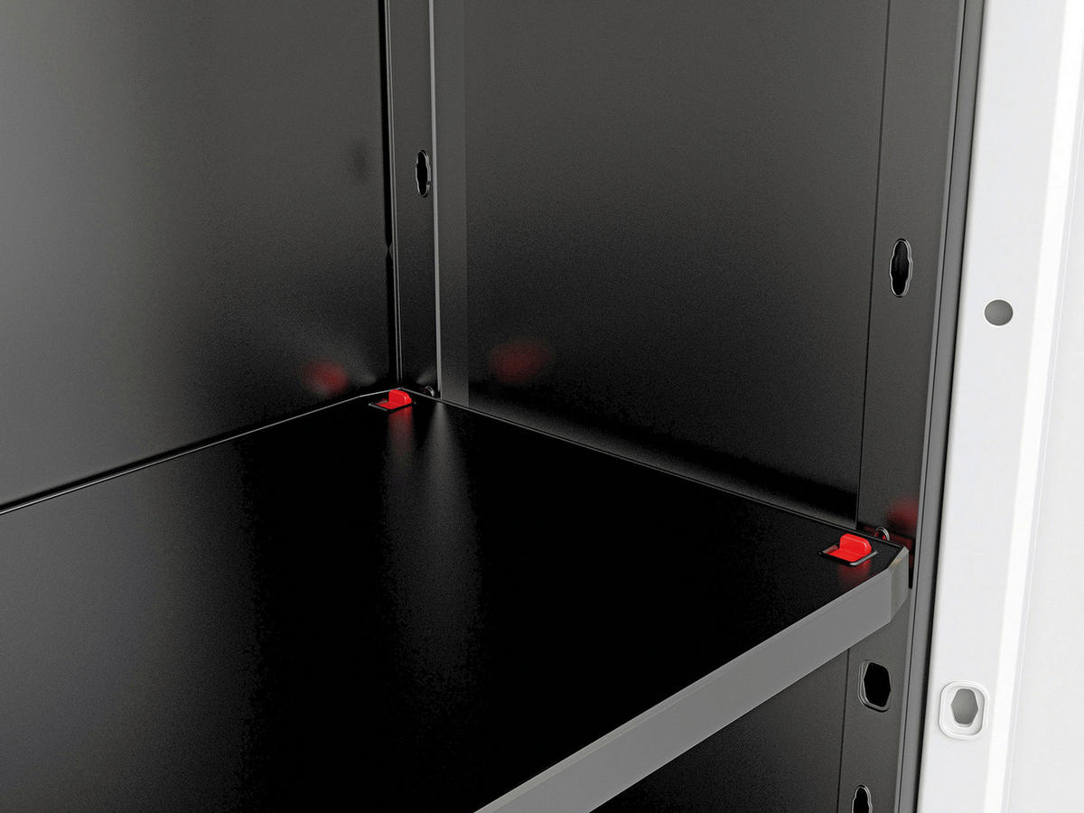Keter Kunststoffschrank Stilo grau Kunststoff B/H/T: ca. 68x173x39 cm Stilo - rot/schwarz (68,00/173,00/39,00cm) - Keter