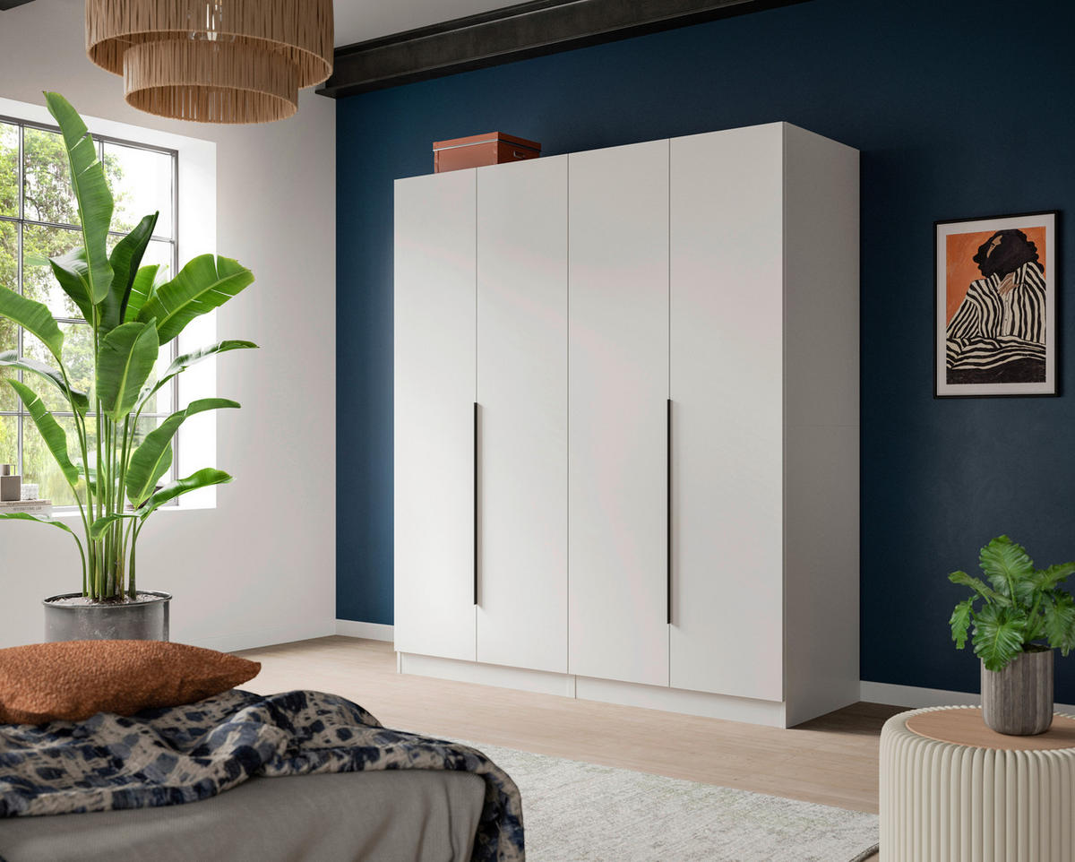 Kleiderschrank KOPENHAGEN weiß B/H/T: ca. 160x181x52 cm KOPENHAGEN - weiß (160,00/181,00/52,00cm) - xonox.home