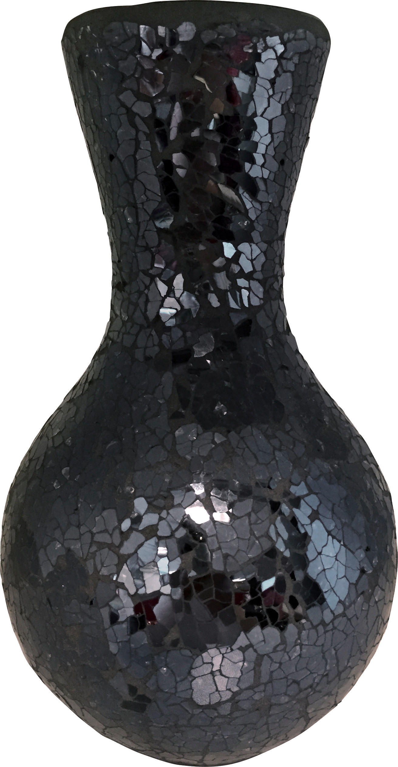 POCOline Vase schwarz Glas B/H/L: ca. 15x27x15 cm Vase_Mosaik - schwarz (15,00/15,00/27,00cm) - POCOline
