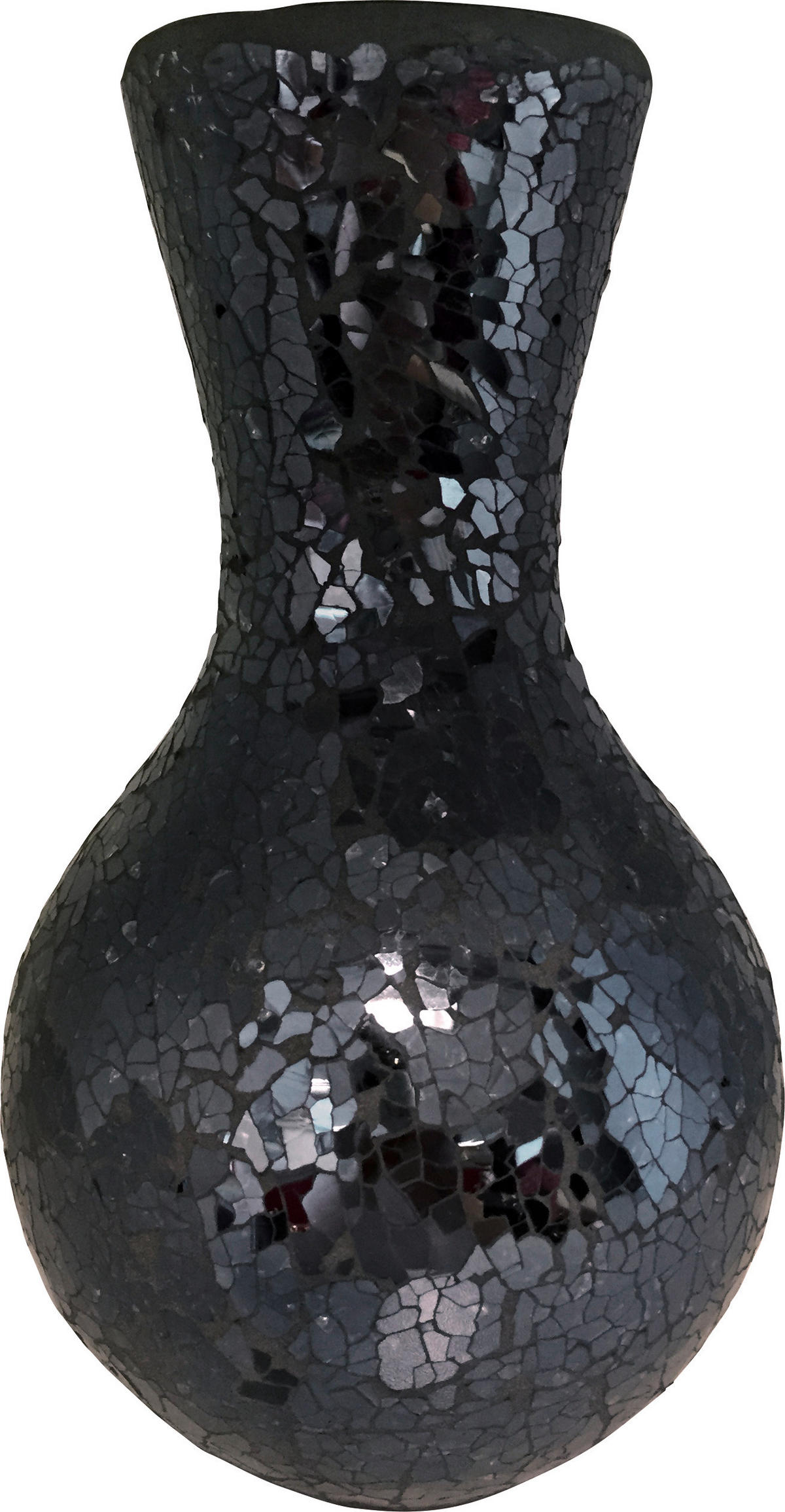 POCOline Vase schwarz Glas B/H/L: ca. 15x27x15 cm Vase_Mosaik - schwarz (15,00/15,00/27,00cm) - POCOline