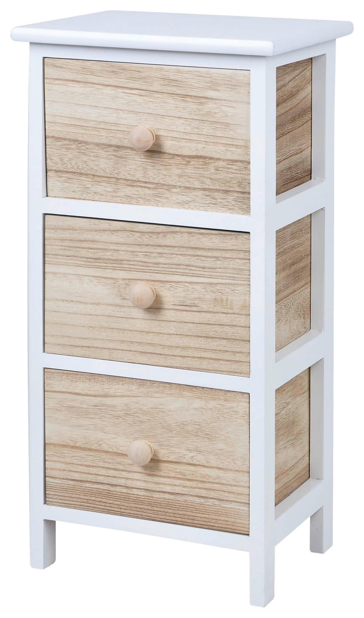 POCOline Aufbewahrungsregal weiß Holz B/H/L: ca. 23x61x30 cm Aufbewahrungsregal - weiß/natur (30,00/23,00/61,00cm) - POCOline