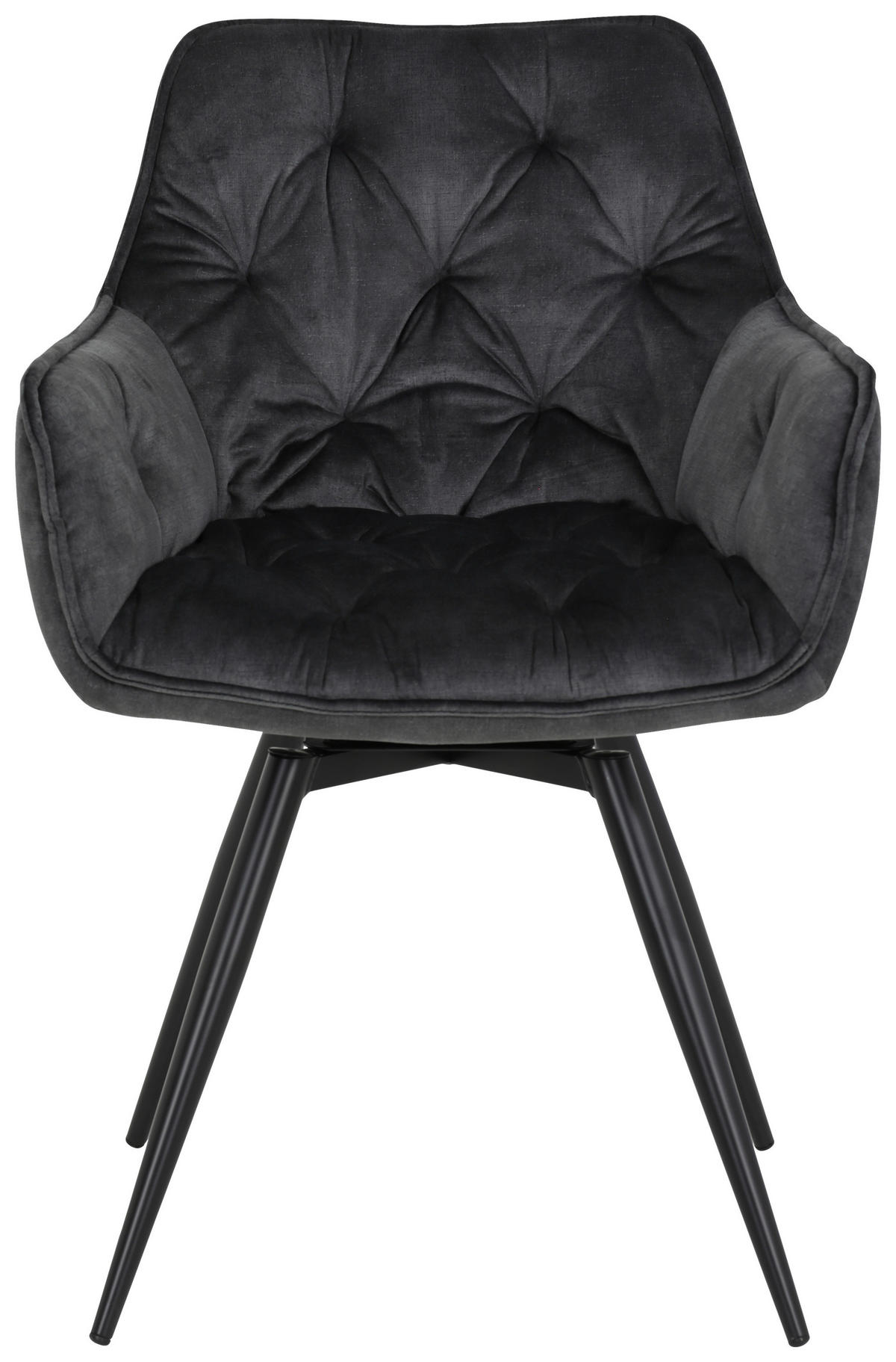 Stuhl Florentina 2er Set anthrazit Vintage Samtoptik B/H/T: ca. 49x84x63 cm Florentina 2er Set - schwarz/anthrazit (49,00/84,00/63,00cm) - Hela