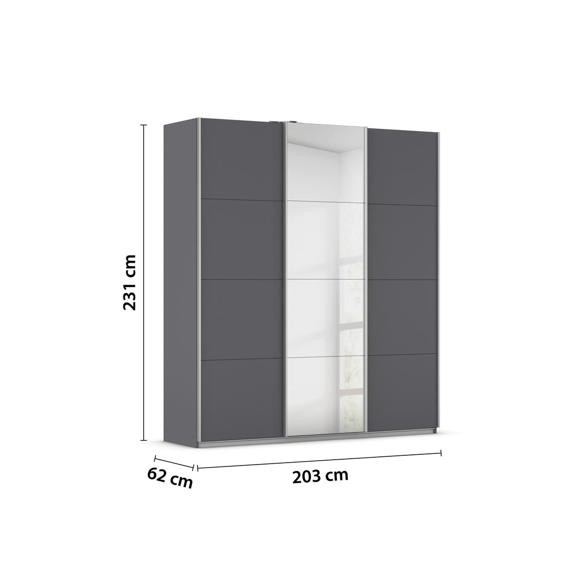 Kleiderschrank Kulmbach grau B/H/T: ca. 203x229x62 cm Kulmbach - Alu/grau (203,00/229,00/62,00cm)