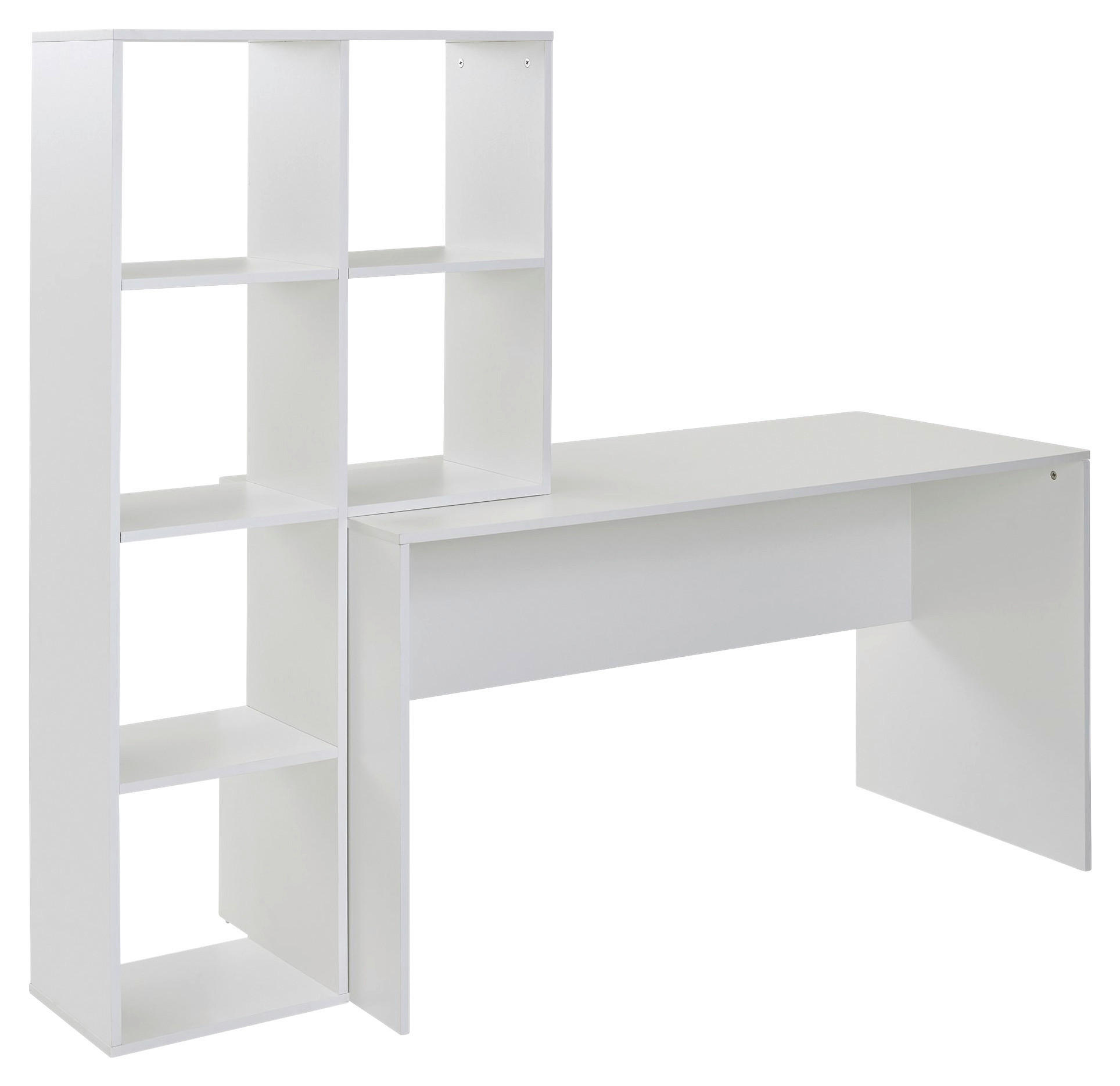 Schreibtisch weiß B/H/T: ca. 170x143,5x59 cm Schreibtisch - weiß (170,00/143,50/59,00cm) - Wohnling