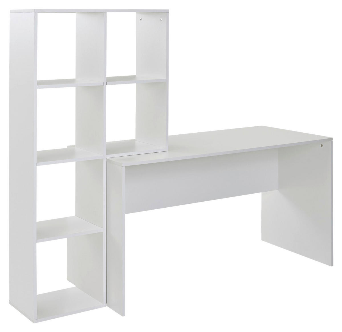 Schreibtisch weiß B/H/T: ca. 170x143,5x59 cm Schreibtisch - weiß (170,00/143,50/59,00cm) - Wohnling