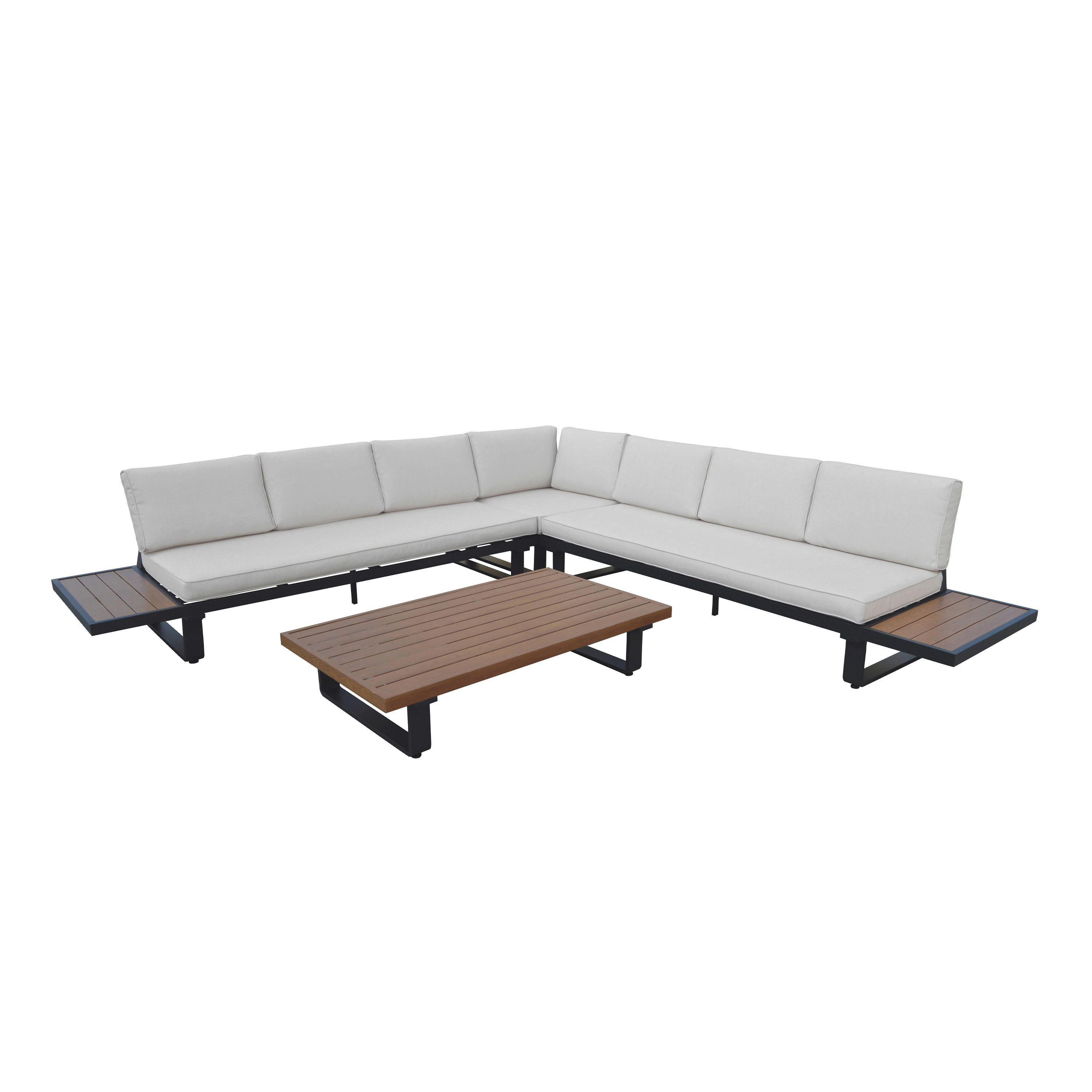 AXI Outdoor Living Loungeset Elin creme Textil B/H/L: ca. 110x87x233 cm