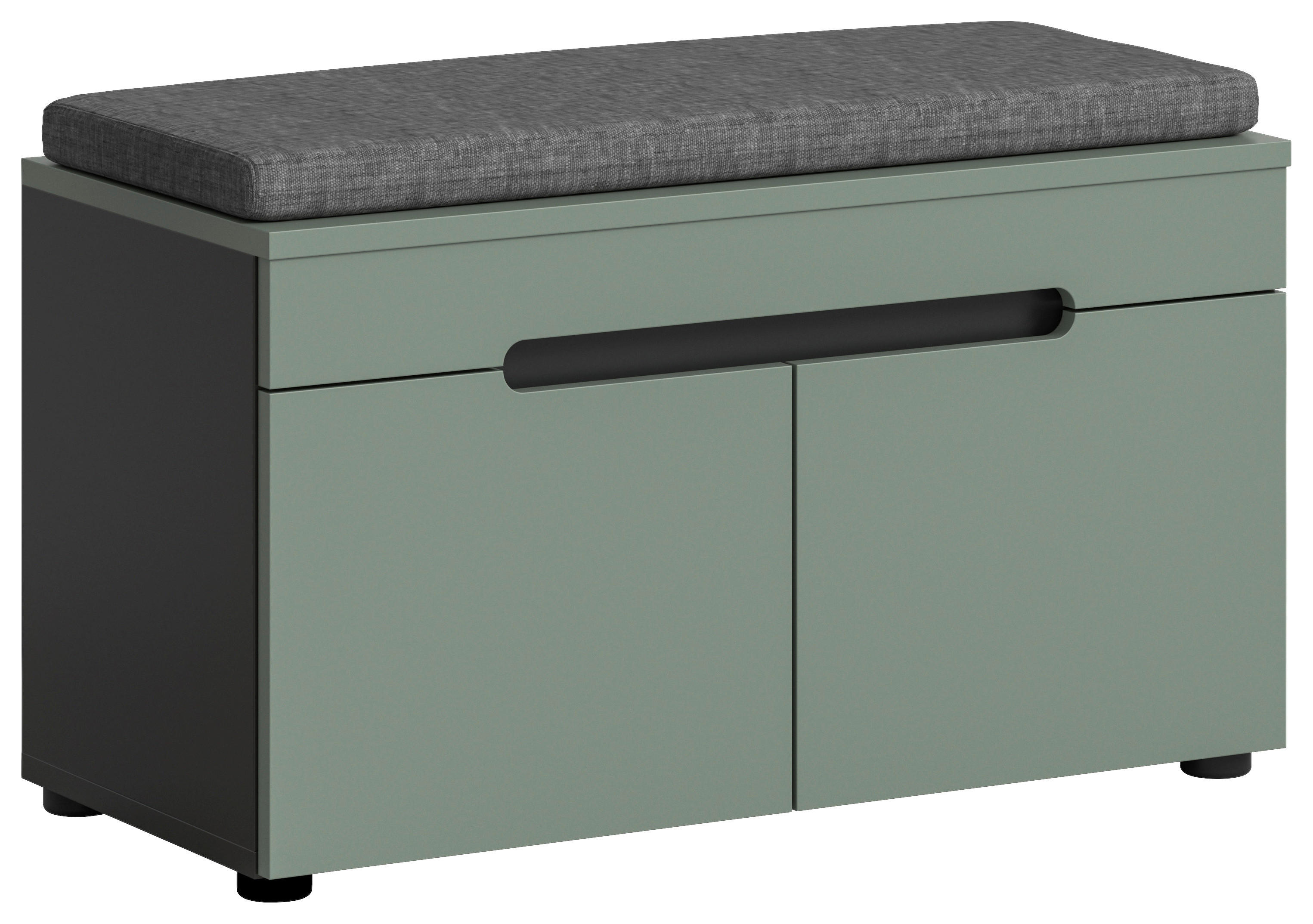 Sitzbank Canu grün basaltgrau Nachbildung B/H/T: ca. 80x45x37 cm Canu - basaltgrau/grün (80,00/45,00/37,00cm) - xonox.home