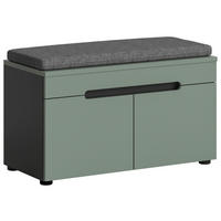Sitzbank Canu grün basaltgrau Nachbildung B/H/T: ca. 80x45x37 cm Canu - basaltgrau/grün (80,00/45,00/37,00cm) - xonox.home