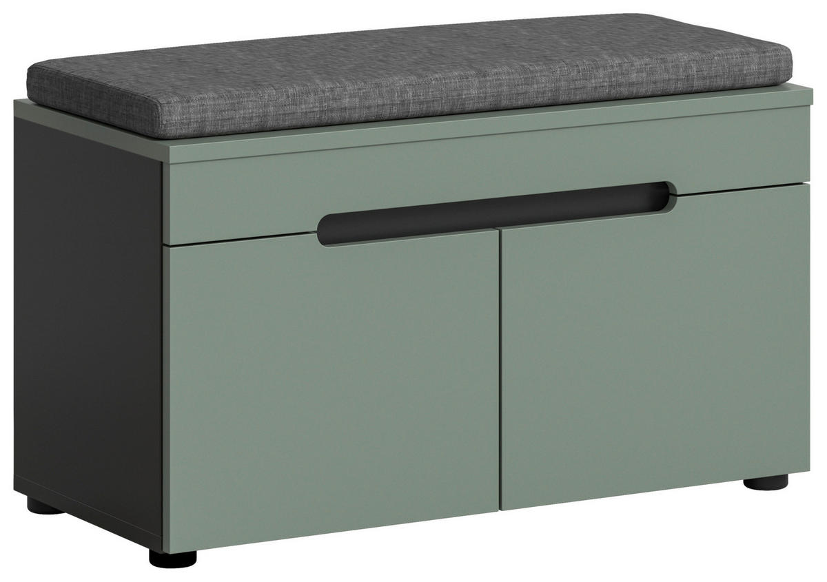 Sitzbank Canu grün basaltgrau Nachbildung B/H/T: ca. 80x45x37 cm Canu - basaltgrau/grün (80,00/45,00/37,00cm) - xonox.home