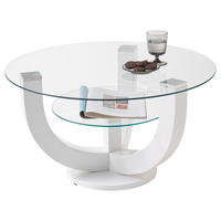Glascouchtisch Denver weiß Hochglanz lackiert glasklar B/H/T: ca. 80x40x80 cm Denver - weiß/glasklar (80,00/40,00/80,00cm)