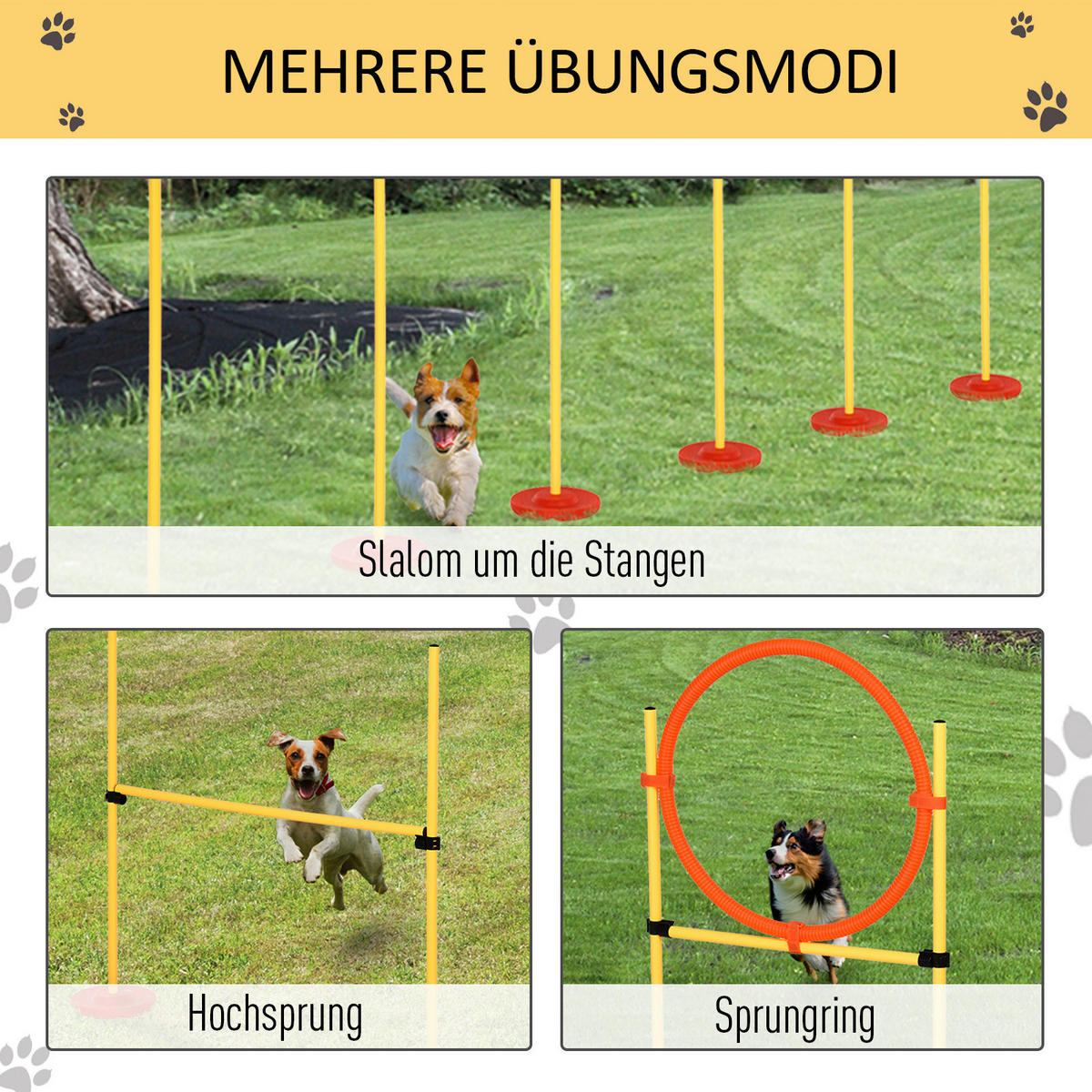PawHut Agility gelb Kunststoff B/H/L: ca. 128x100x23 cm Agility - gelb (23,00/128,00/100,00cm) - PawHut