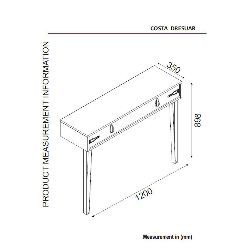 Thumbnail - Konsolentisch Costa Eiche Nachbildung Spanplatte B/H/T: ca. 120x90x35 cm
