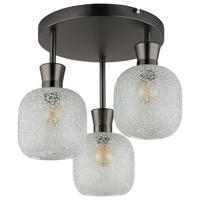 GLOBO Deckenleuchte Chrom schwarz Metall Glas B/H/L: ca. 21x32x29 cm 3 Brennstellen Deckenleuchte-Brokana - schwarz/Chrom (29,00/21,00/32,00cm) - GLOBO