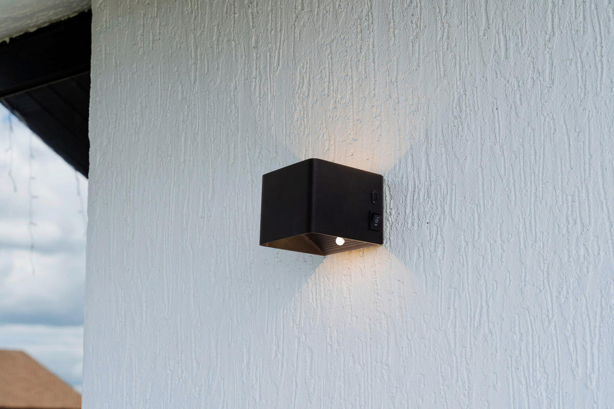 Näve Leuchten LED-Wandleuchte schwarz Metall B/H/T: ca. 10x8x10 cm CUBE - schwarz (10,00/8,00/10,00cm) - Näve Leuchten