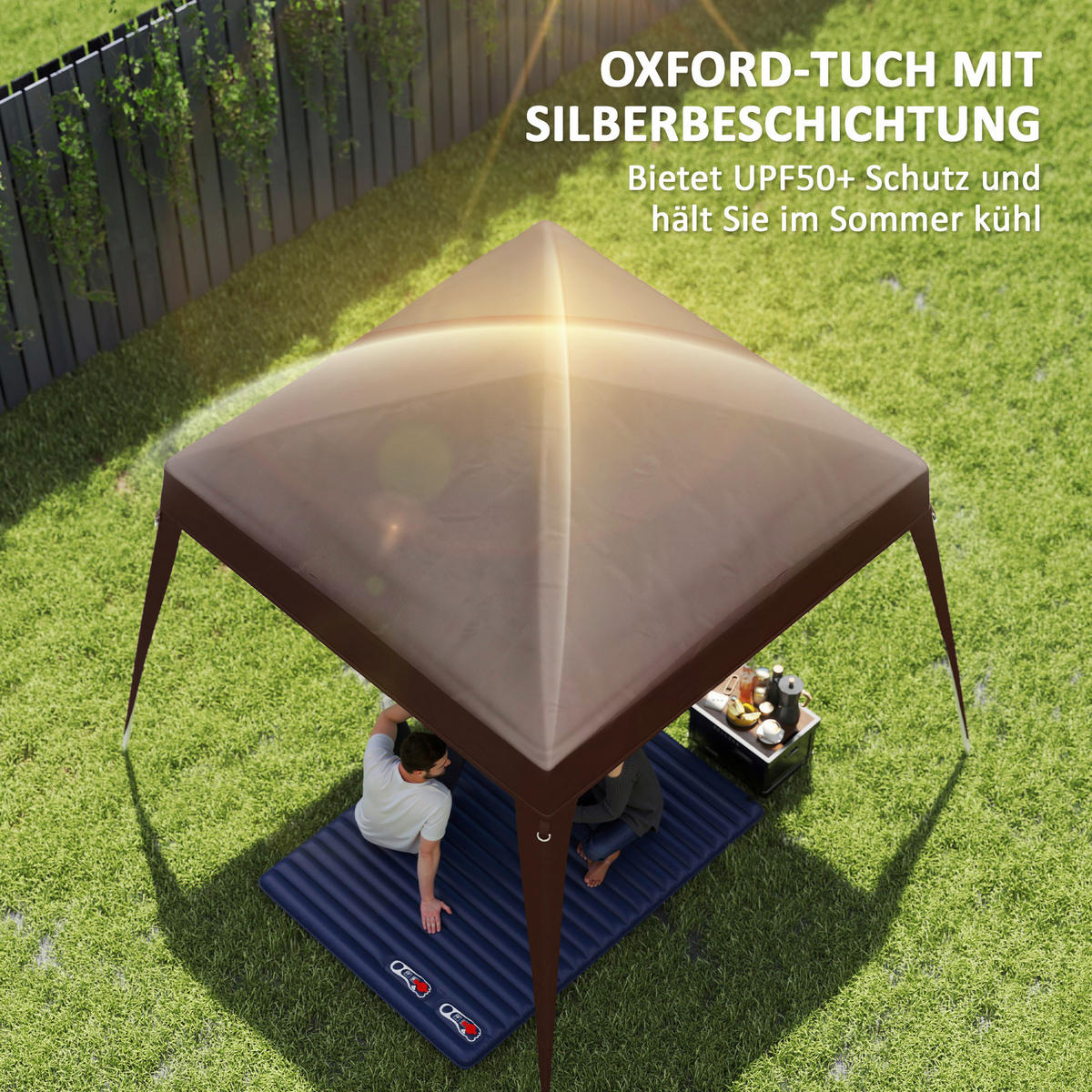 Outsunny Ersatzdach kaffee Polyester B/H/L: ca. 300x1x300 cm Ersatzdach - kaffee (300,00/300,00/1,00cm) - Outsunny