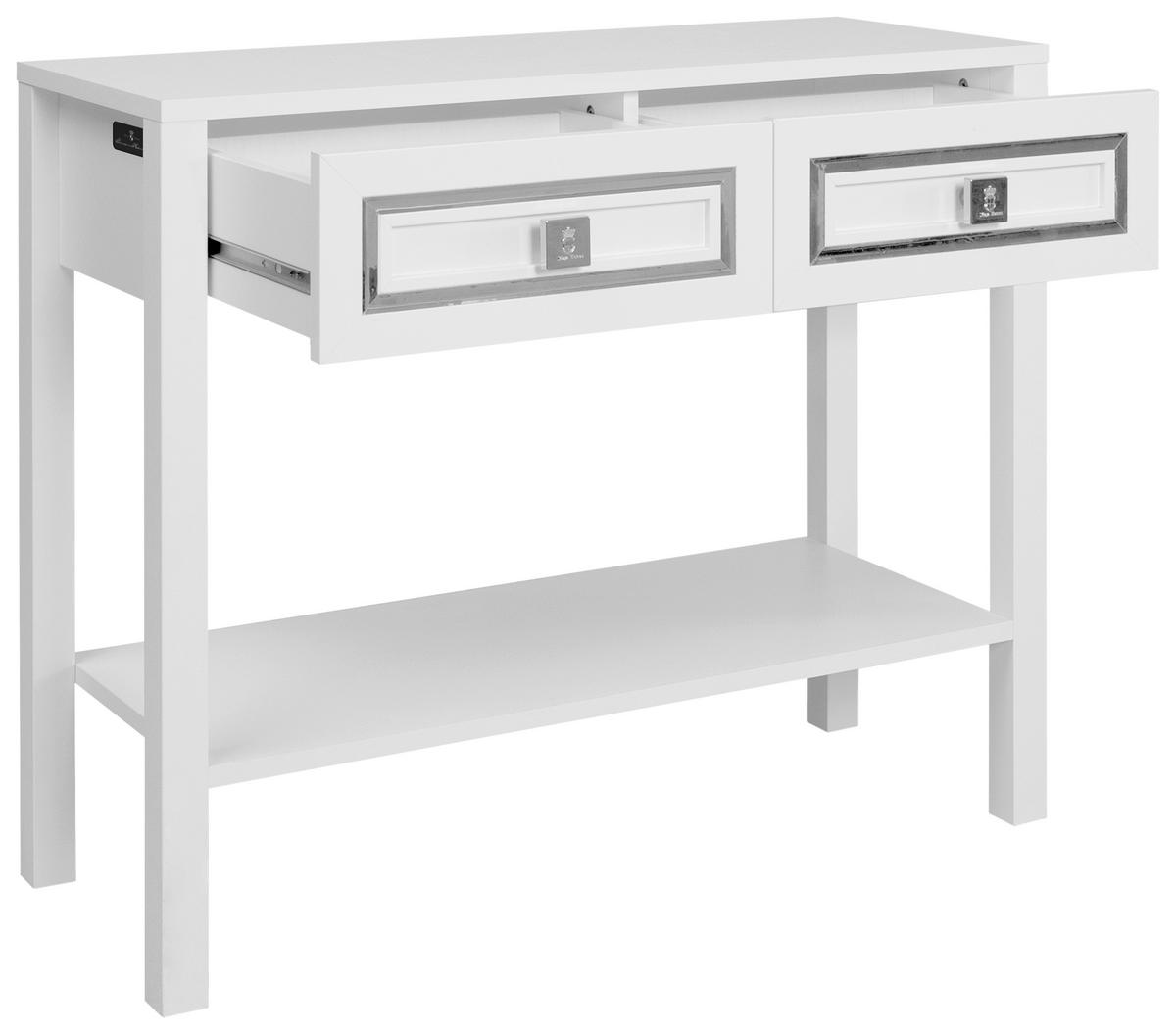 Konsole Royal Living weiß glänzend B/H/T: ca. 90x75x35 cm Royal Living - weiß/silber (90,00/75,00/35,00cm)