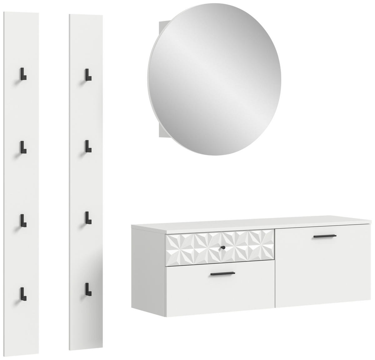 Garderobe Prisma weiß weiß Hochglanz B/H/T: ca. 172x192x34 cm Prisma - weiß (172,00/192,00/34,00cm) - xonox.home