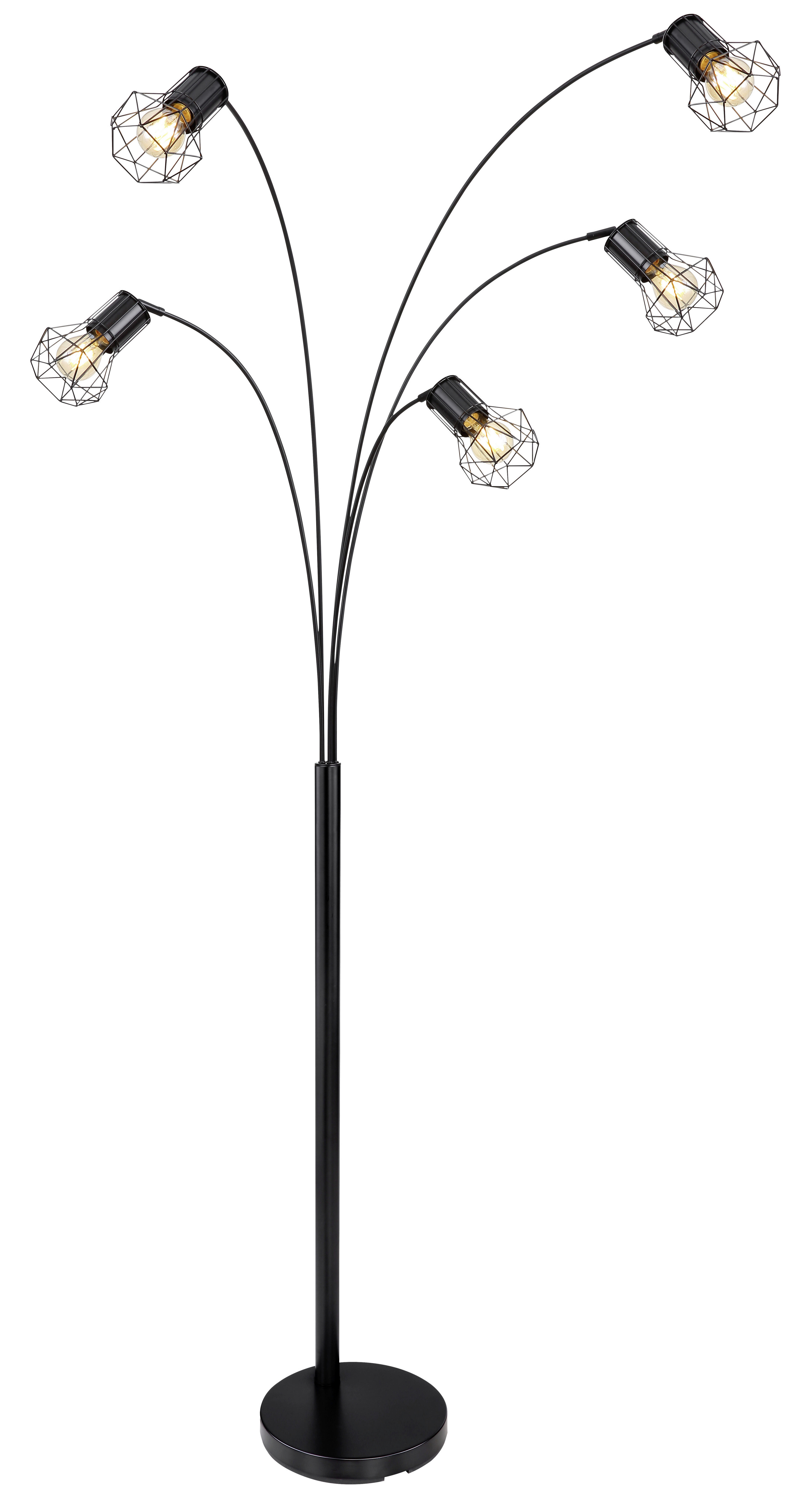 GLOBO Stehleuchte PRISKA 54017S mattschwarz Metall B/H/T: ca. 74x204x80 cm PRISKA - mattschwarz (74,00/204,00/80,00cm) - GLOBO
