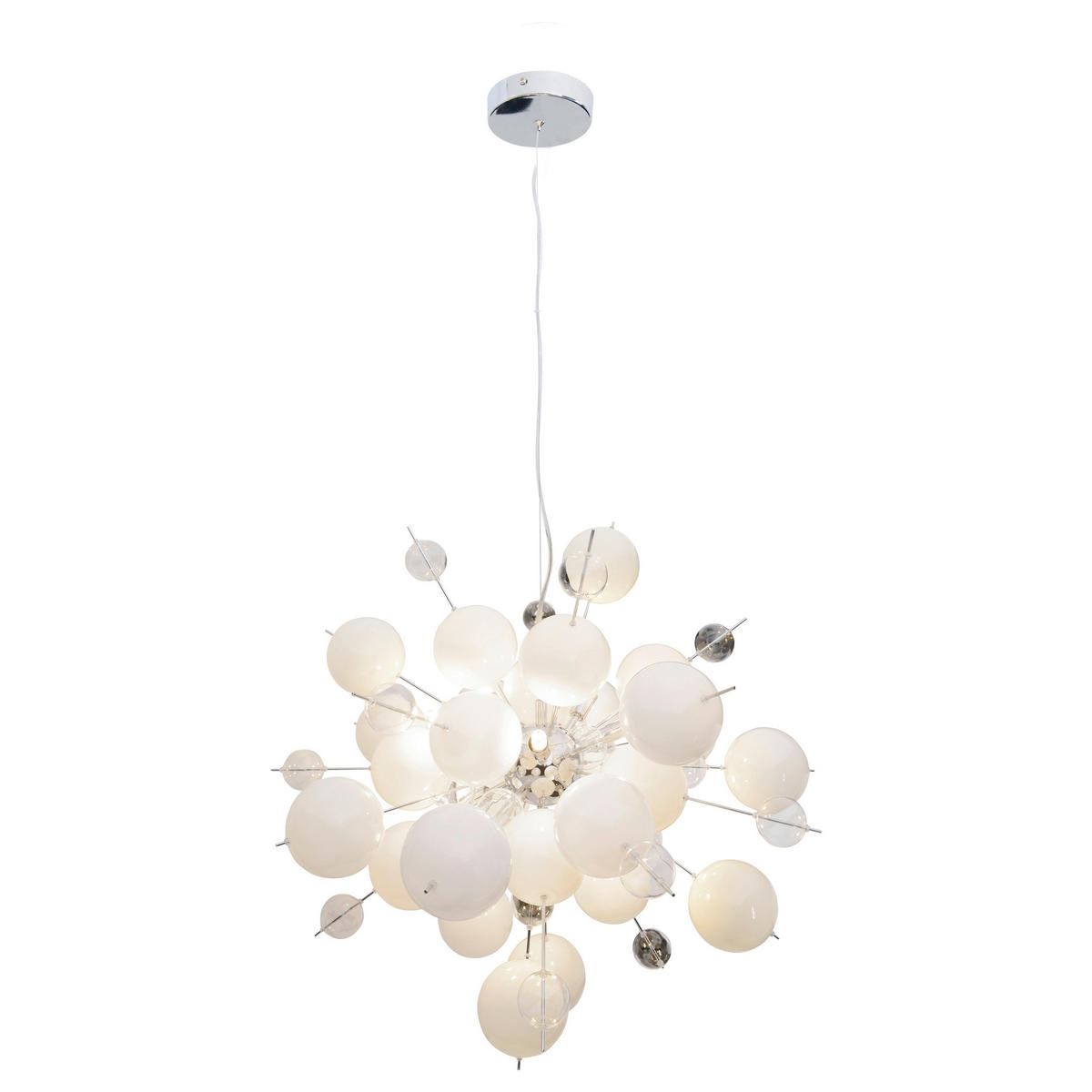 Näve Leuchten Pendelleuchte 7026423 weiß Metall Glas B/H/T: ca. 65x150x65 cm G9 10 Brennstellen Explosion - weiß (65,00/150,00/65,00cm) - Näve Leuchten