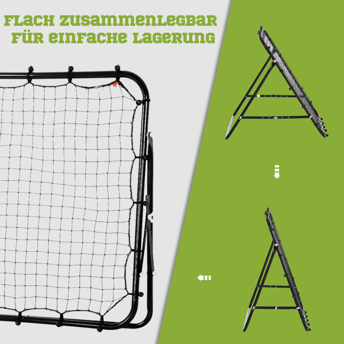 HOMCOM Kinder Fußballtor schwarz B/H/L: ca. 80x96x96 cm Rebounder - schwarz (96,00/80,00/96,00cm) - HOMCOM