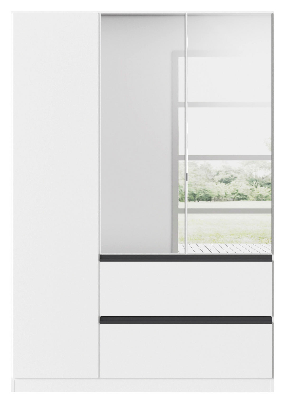 Kleiderschrank Costa Alpinweiß B/H/T: ca. 136x197x54 cm Costa - Alpinweiß/grau (136,00/197,00/54,00cm)
