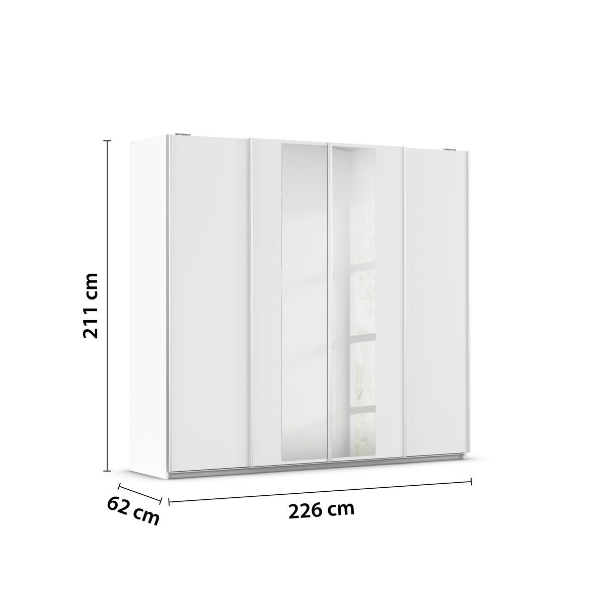 Kleiderschrank Altera Alpinweiß B/H/T: ca. 226x211x62 cm Altera - Alpinweiß/Alu (226,00/211,00/62,00cm)