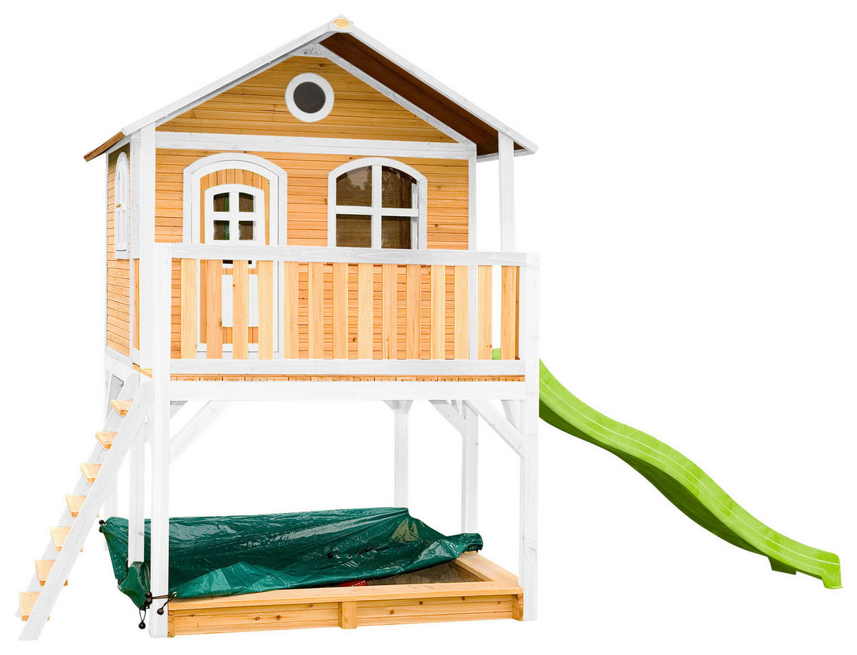 AXI Spielhaus Marc braun B/H/L: ca. 432x293x212 cm Marc - braun/weiß (212,00/432,00/293,00cm) - AXI