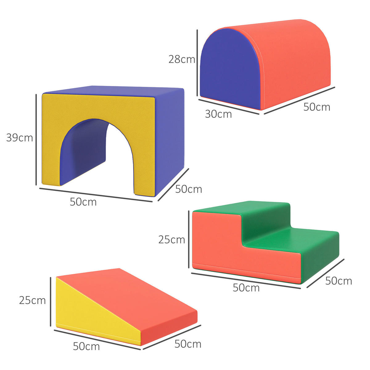 HOMCOM Bausteinset B/H/L: ca. 50x39x150 cm Bausteinset - multicolor (150,00/50,00/39,00cm) - HOMCOM