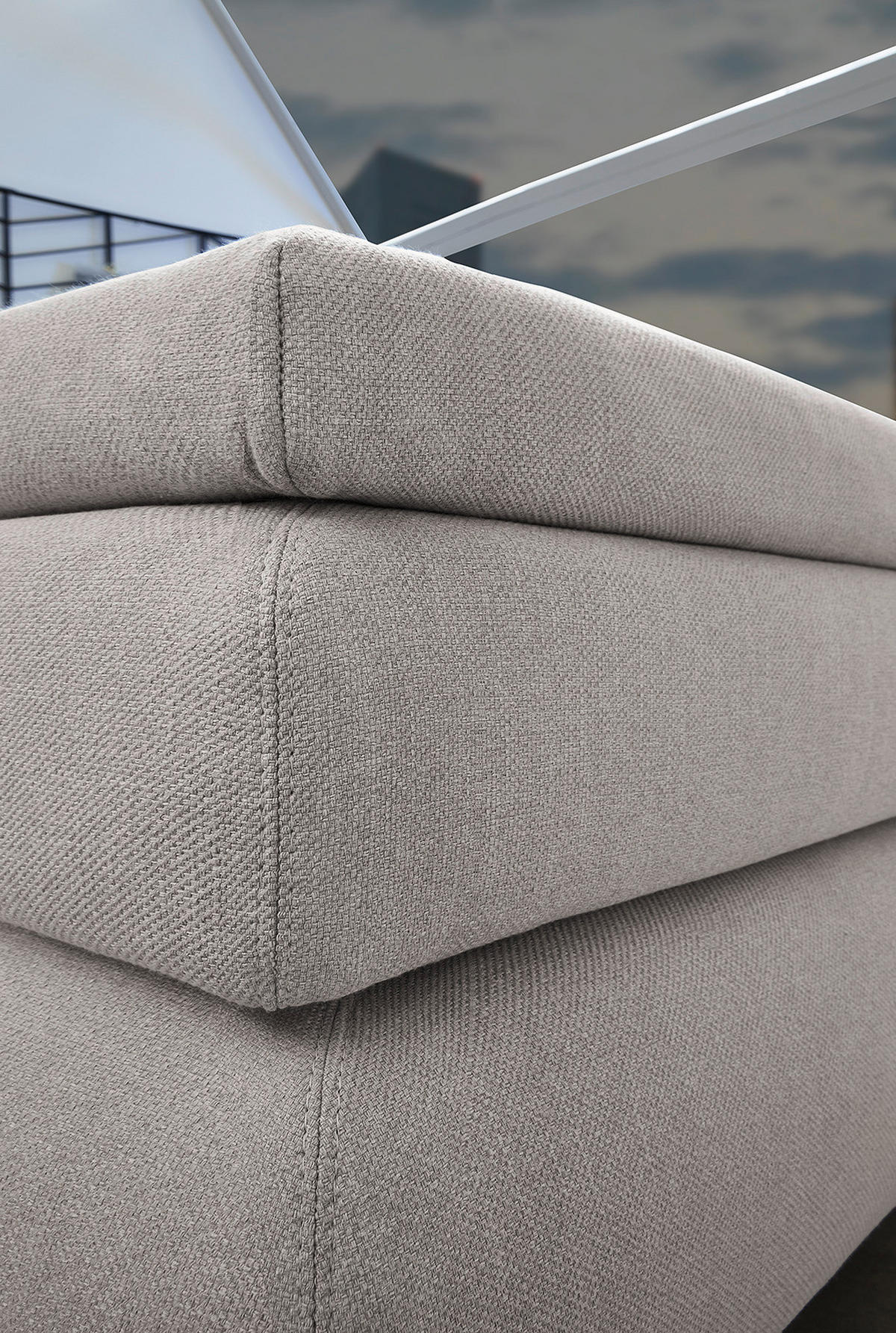 Boxspringbett  hellgrau Flachgewebe Liegefläche B/L: ca. 180x200 cm Jessica_Boxspringbett - hellgrau/schwarz (194,00/122,00/216,00cm)