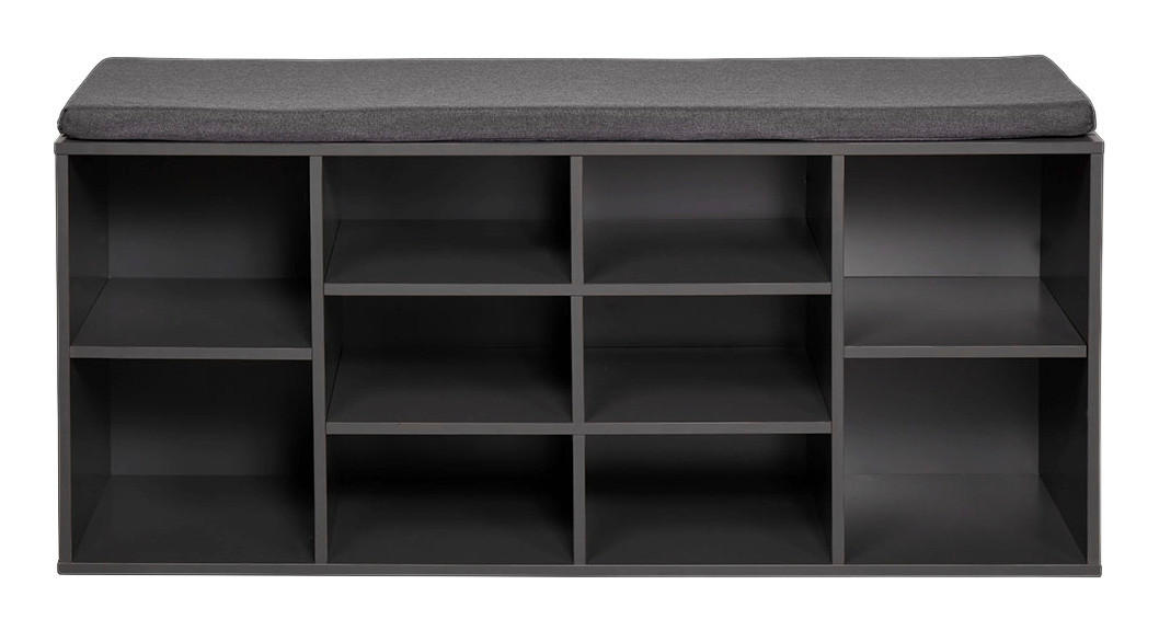 Kesper Schuhregal grau Spanplatte B/H/T: ca. 103,5x48x29,5 cm Schuhregal_mit_Sitzkissen - grau (103,50/48,00/29,50cm) - Kesper