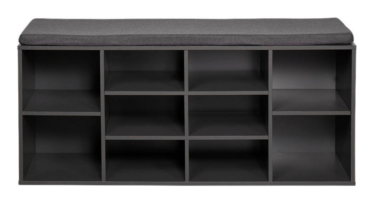 Kesper Schuhregal grau Spanplatte B/H/T: ca. 103,5x48x29,5 cm Schuhregal_mit_Sitzkissen - grau (103,50/48,00/29,50cm) - Kesper