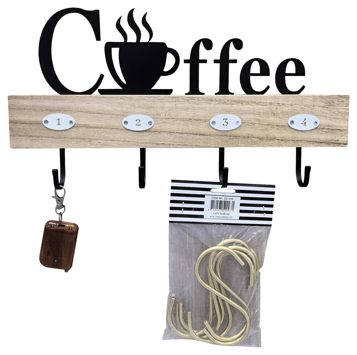 Wandgarderobe Britt braun schwarz B/H/T: ca. 38x20x4 cm Britt - braun/schwarz (38,00/20,00/4,00cm)