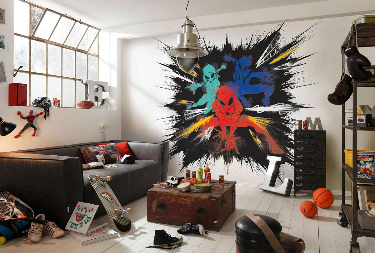 Komar Fototapete Spider-Man Color Explosion B/H: ca. 300x280 cm Spider-Man Color Explosion - (300,00/280,00cm) - Komar