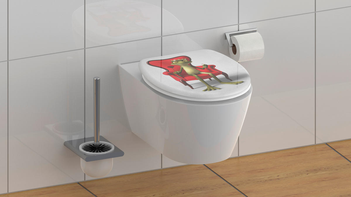 WC-Sitz MDF B/H/L: ca. 6,4x47,6x38 cm WC-Sitz_Frog_King Duroplast - (38,00/6,40/47,60cm) - Eisl