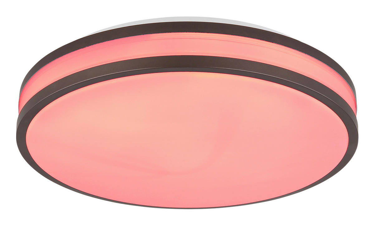 GLOBO LED-Deckenleuchte kaffee weiß Opal Metall Kunststoff H/D: ca. 7x34 cm BETHA - weiß/Opal (34,00/7,00cm) - GLOBO