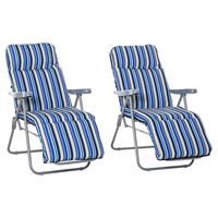 Outsunny Liegestuhl Set Liegestuhl_Set - blau (60,00/75,00/102,00cm) - Outsunny