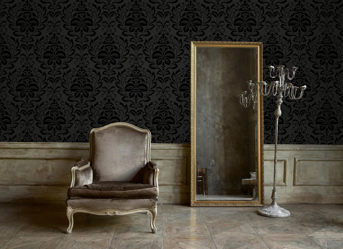 A.S.Creation Vliestapete Black & White Barock schwarz B/L: ca. 53x1005 cm Black & White - schwarz (53,00/1005,00cm) - A.S.Creation