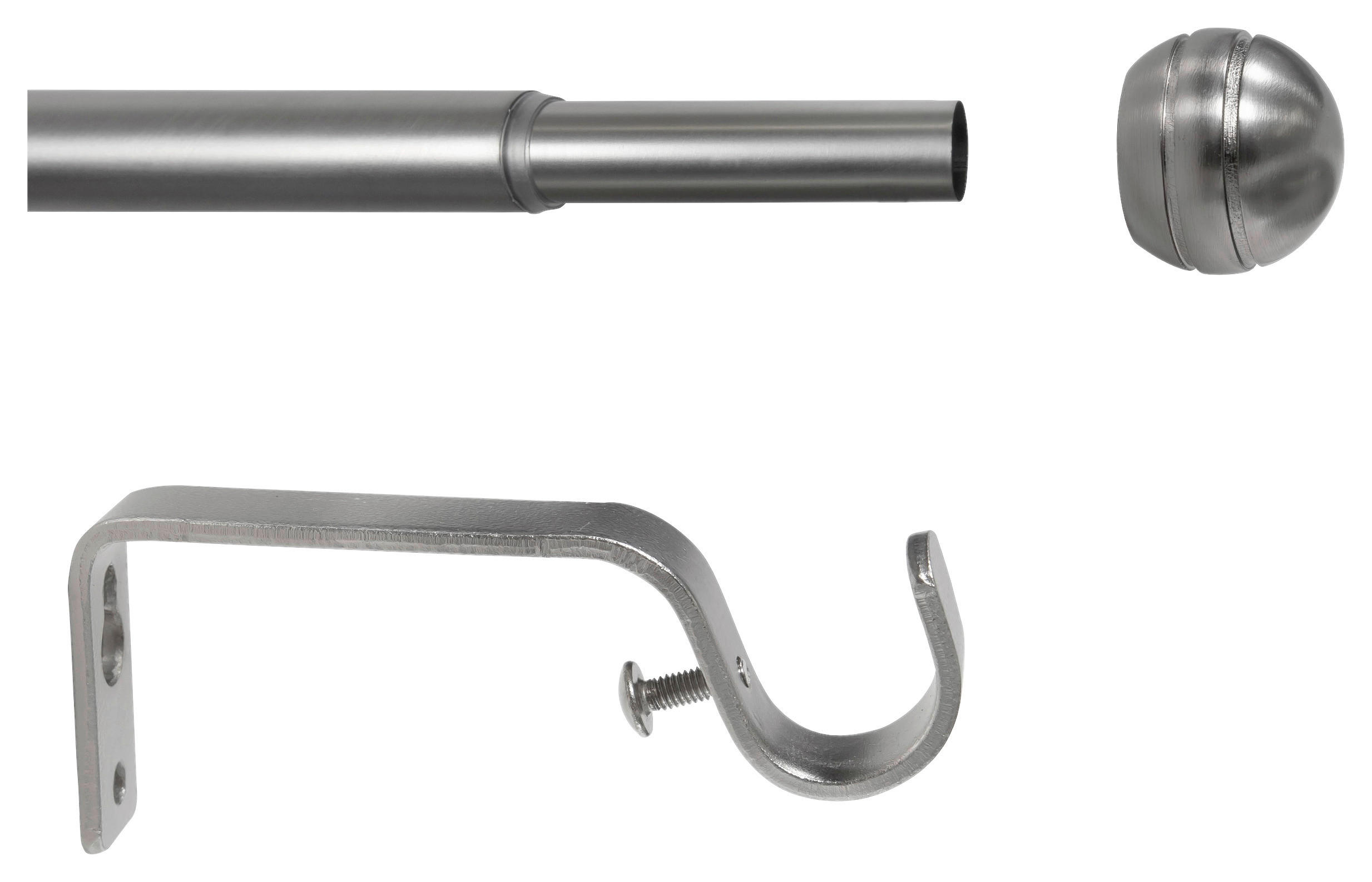 ondeco Stilgarnituren habito_rillball Edelstahloptik Metall ausziehbar von ca. 120 bis 210 cm 1.0 Läufe habito_rillball - Edelstahloptik - ondeco
