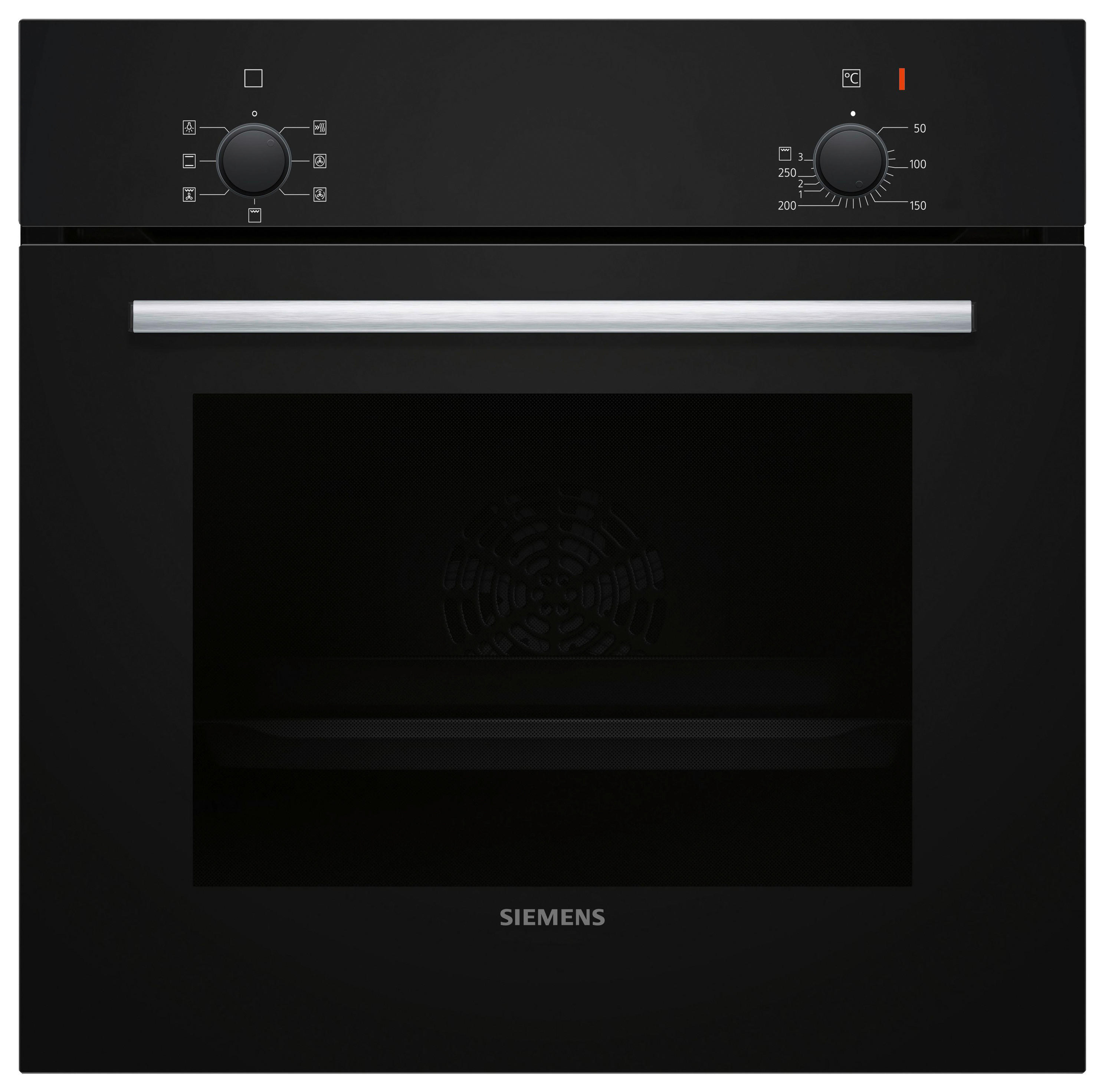 SIEMENS Einbaubackofen HB010FBA0 schwarz B/H/T: ca. 59,4x59,5x54,8 cm HB010FBA0 - schwarz (59,40/59,50/54,80cm) - SIEMENS