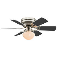 GLOBO Deckenventilator 0307W nickel matt H/D: ca. 28x76 cm max. 60 W Deckenventilator 60W - nickel matt (76,00/28,00cm) - GLOBO