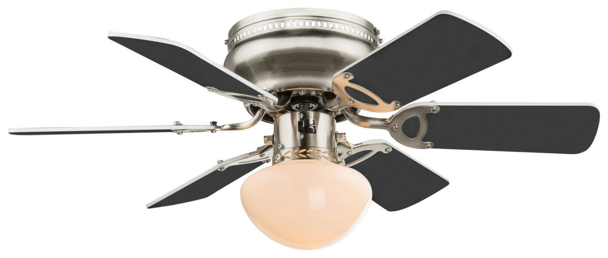 GLOBO Deckenventilator 0307W nickel matt H/D: ca. 28x76 cm max. 60 W Deckenventilator 60W - nickel matt (76,00/28,00cm) - GLOBO