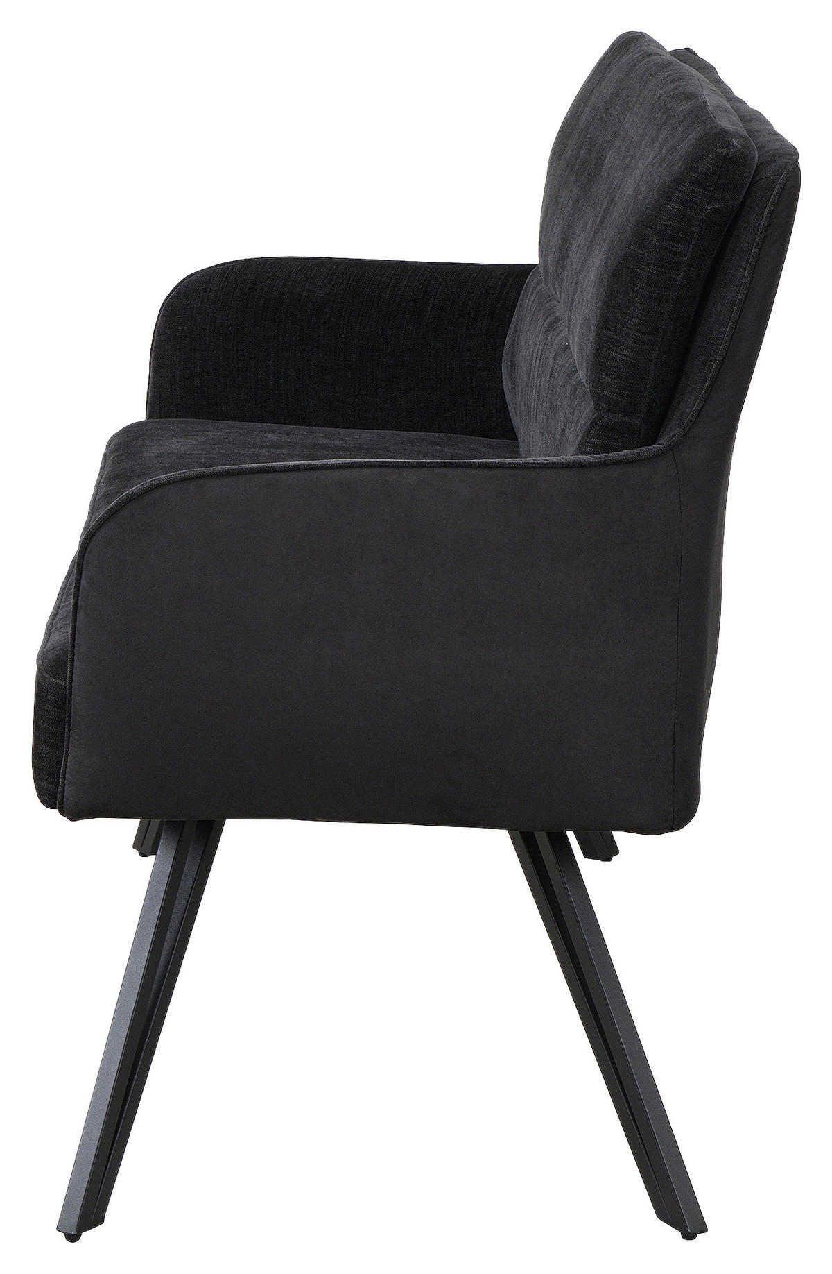 Sitzbank TINO schwarz Metall Microfaser B/H/T: ca. 160x94x67 cm TINO - schwarz (160,00/94,00/67,00cm) - byLIVING