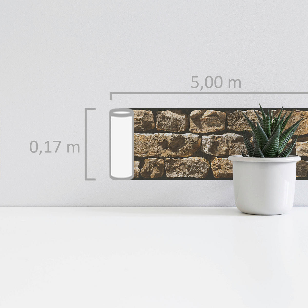 A.S.Creation Bordüre beige schwarz gelb B/H/D: ca. 17x500x5,5 cm Bordüre_selbstklebend - beige/gelb (5,50/500,00cm) - A.S.Creation