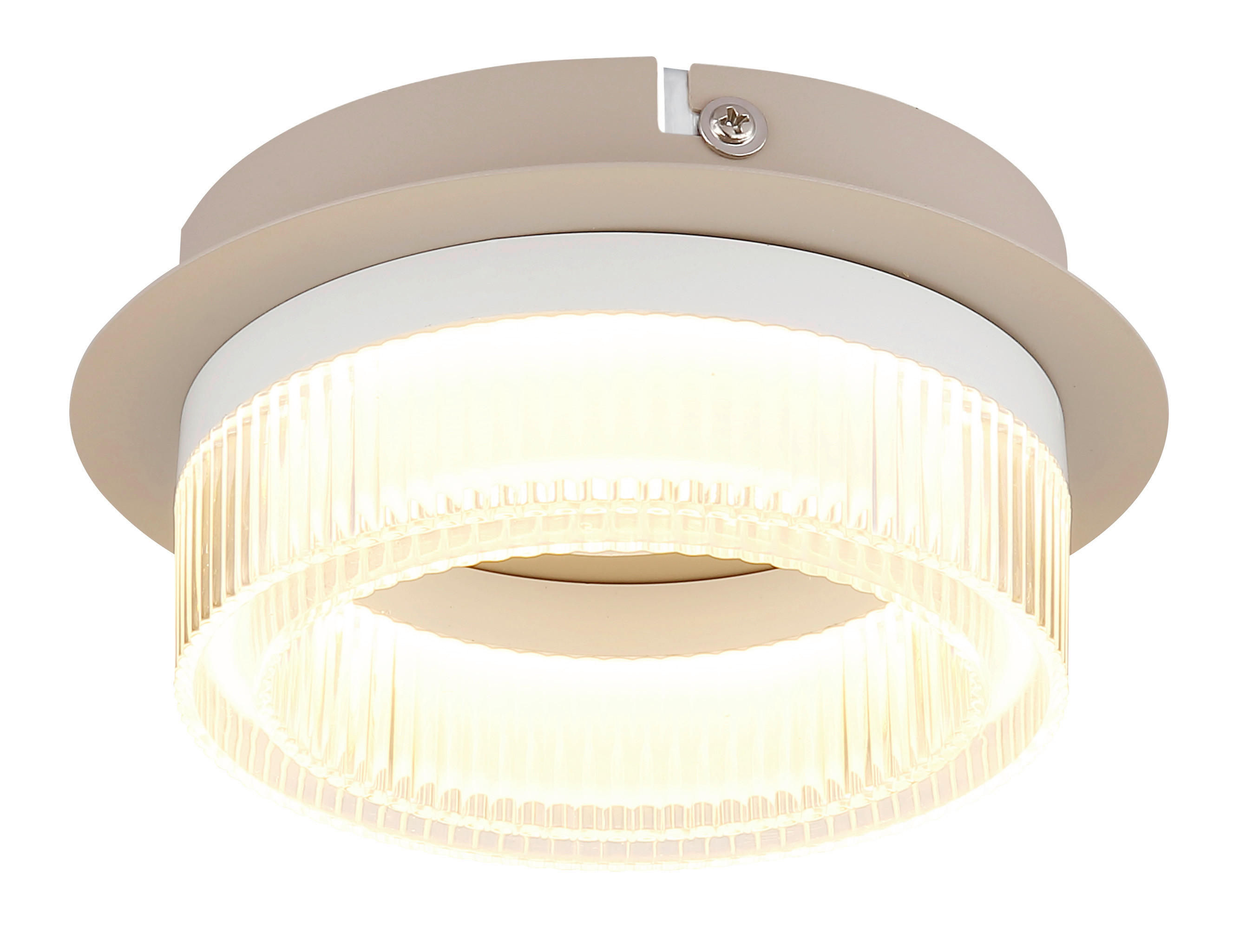 GLOBO Deckenleuchte weiß sand Metall Kunststoff H/D: ca. 7x16 cm 1 Brennstellen Zara - sand/weiß (16,00/7,00cm) - GLOBO