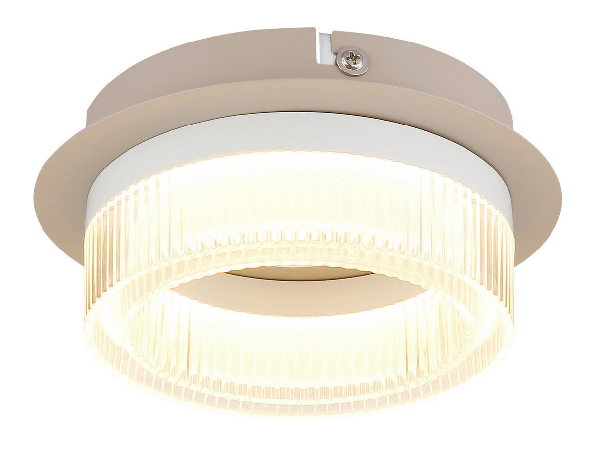 GLOBO Deckenleuchte weiß sand Metall Kunststoff H/D: ca. 7x16 cm 1 Brennstellen Zara - sand/weiß (16,00/7,00cm) - GLOBO